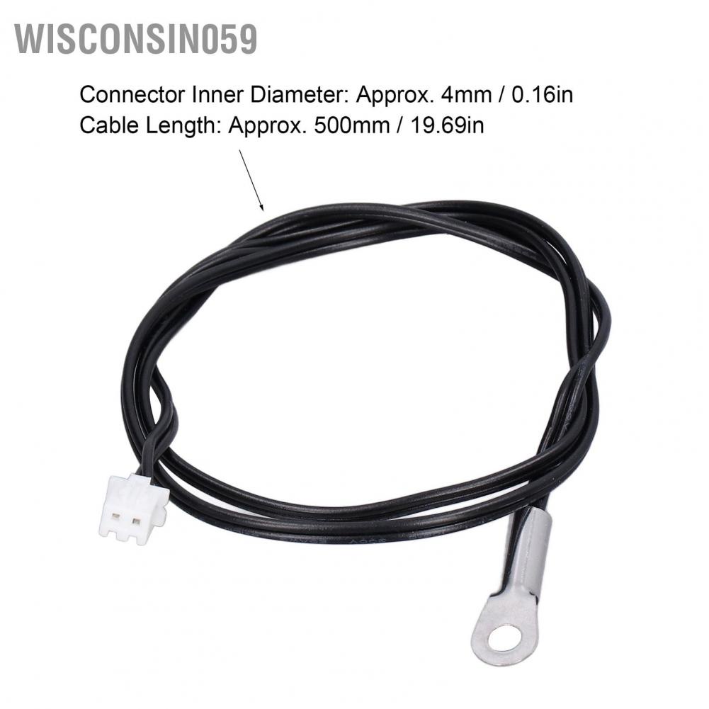 Wisconsin059 10Pcs NTC Thermistor Temperature Sensor Probe Round Lug Cold Pressed Terminal Connector 500mm