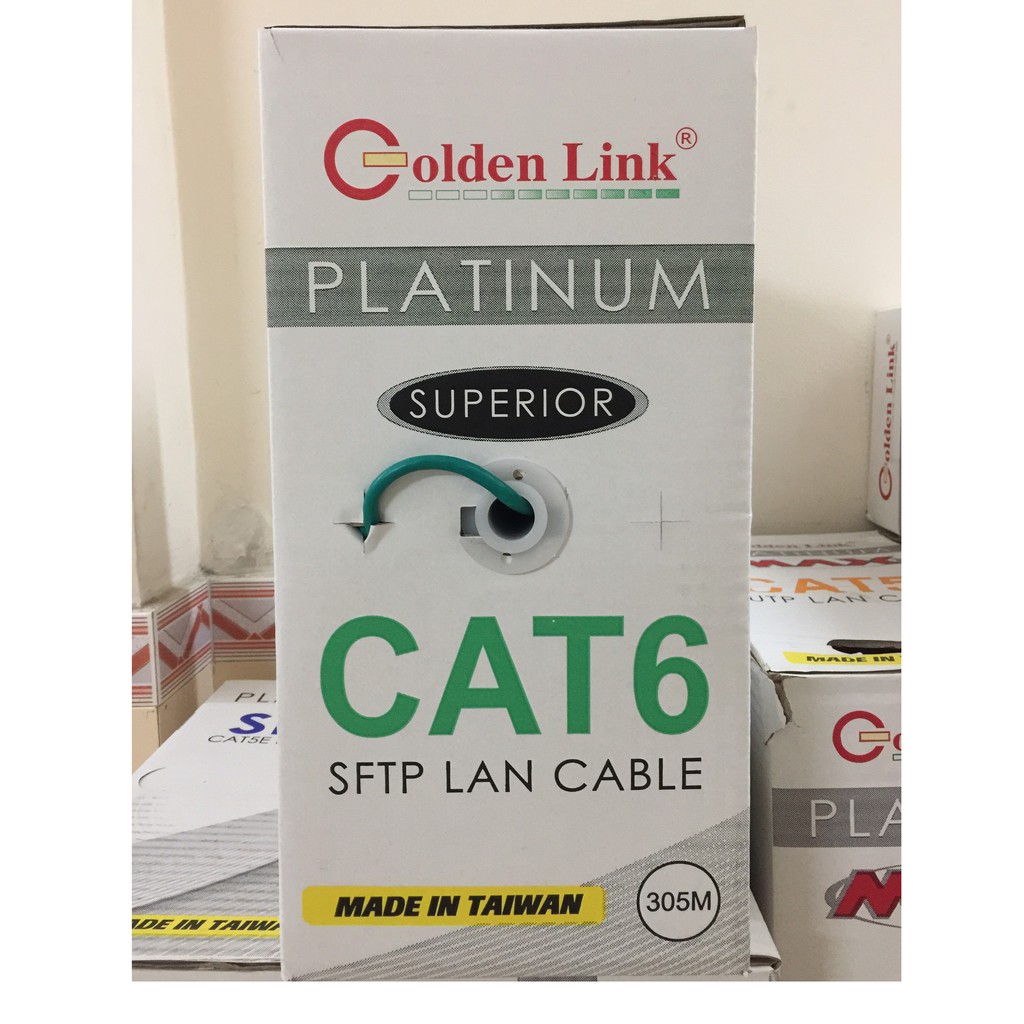 [Mã ELMS4 giảm 7% đơn 500K] CÁP MẠNG GOLDEN LINK PLATINUM SFTP CAT 6 (XANH LÁ MADE IN TAIWAN)