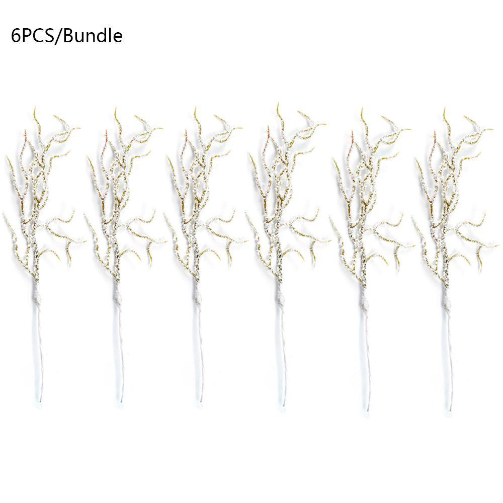 Set 6 Cây Cỏ Trắng Nhân Tạo Dùng Trang Trí Tiệc Cưới / Giáng Sinh DIY
