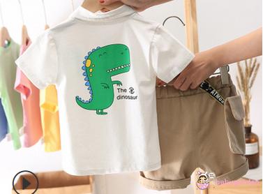 Áo Thun Polo Tay Ngắn In Hoạt Hình + Quần Short Cho Bé Trai