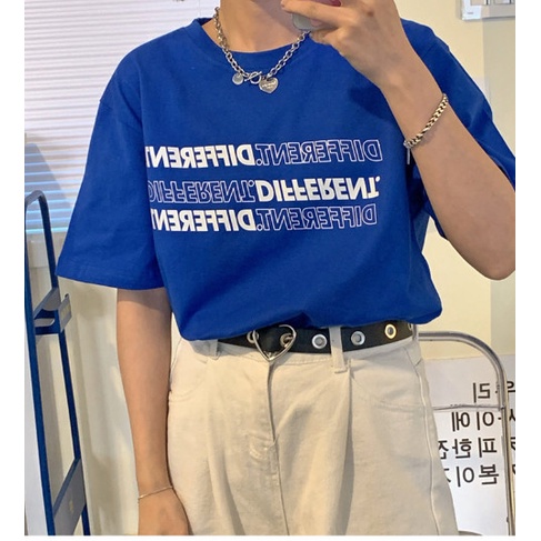 Áo thun tay lỡ nam nữ SAM CLO form rộng dáng Unisex in chữ DIFFERENT CÓ SIZE