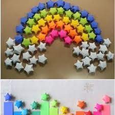 Bộ 50 Giấy Gấp Sao Nhiều Màu - In màu, origami star