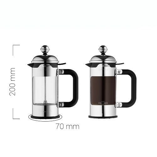 Bình French press pha cà phê, trà Samlu - 350ml - Bạc (Cái) - DBR123