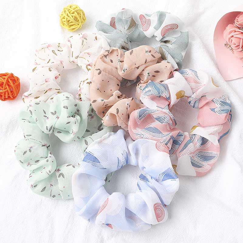 Dây Buộc Tóc Vải Chiffon Họa Tiết Da Báo Thời Trang Cho Nữ
