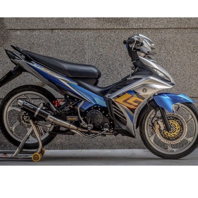 Tem Rời Chế Ex 135 LC Chữ Vàng Dán Xe Xám Bạc