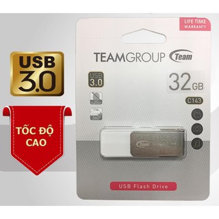 USB Team Group INC C143 32Gb / USB 3.0 tốc độ cao (Trắng) - Hãng phân phối chính thức.