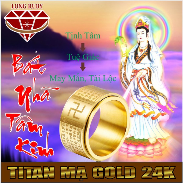 NHẪN NỮ NAM BÁT NHÃ TÂM KINH MẠ VÀNG - PTN025X