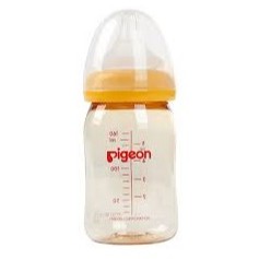 Bình sữa Pigeon 160ml cổ rộng PPSU Plus với núm vú silicone siêu mềm Plus