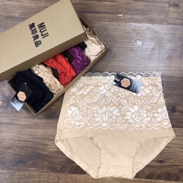 Combo 5 Quần Lót Nữ Cỡ Đại (60-72kg ) Cạp Cao Kèm Gen Bụng Ren Cotton Mềm