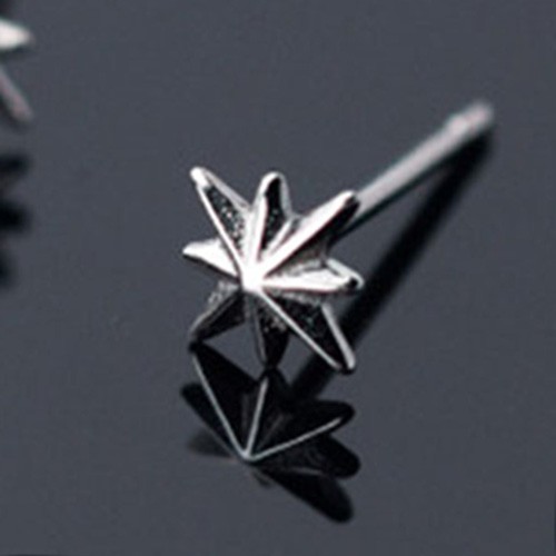 Khuyên tai bạc S925 Sao tám cánh B2439 - Bảo Ngọc Jewelry