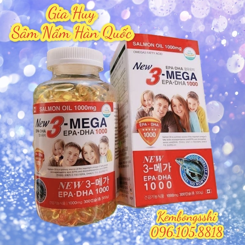 [HÀNG MỚI VỀ] Viên mega (d.ầ.u c.á) Hàn Quốc bổ sung DHA, Hộp 300 Viên