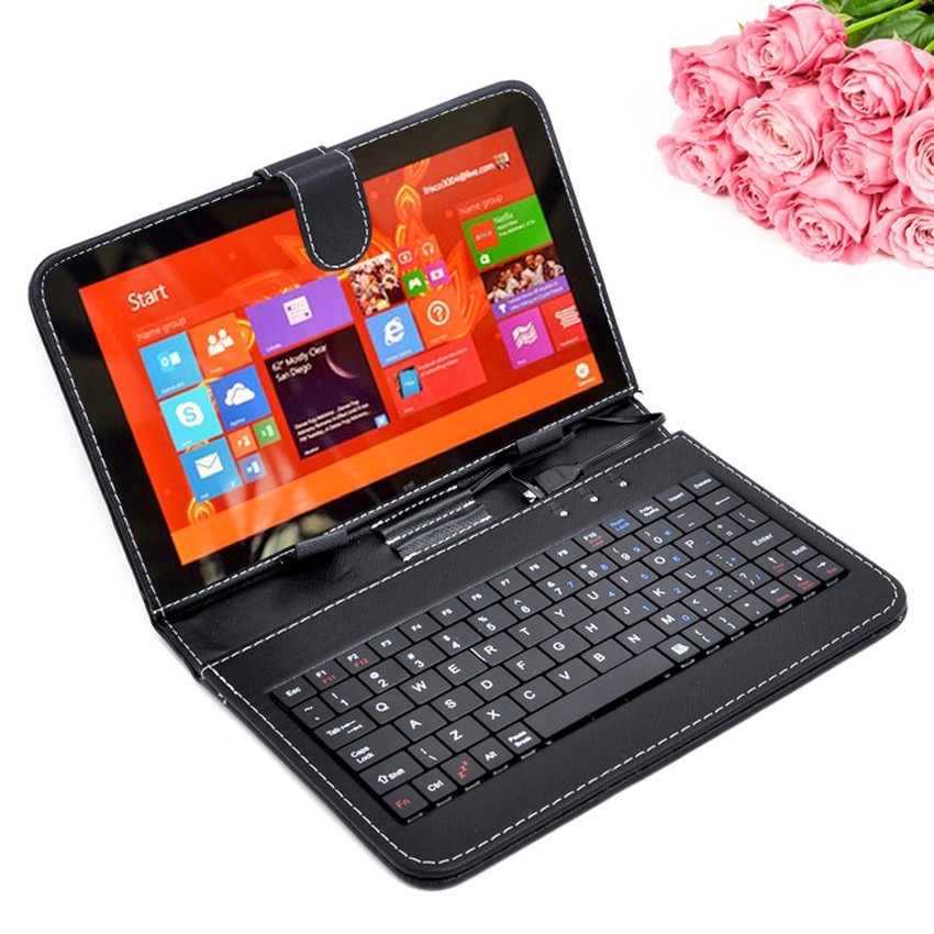 Bao da kiêm bàn phím 10 inch cho điện thoại/ máy tính bảng (Đen) Bcam kết đẹp