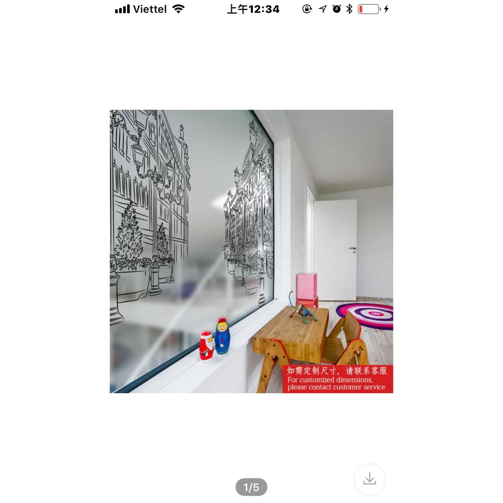 Decal trang trí kính cao cấp mẫu tranh vẽ nhà trắng đen