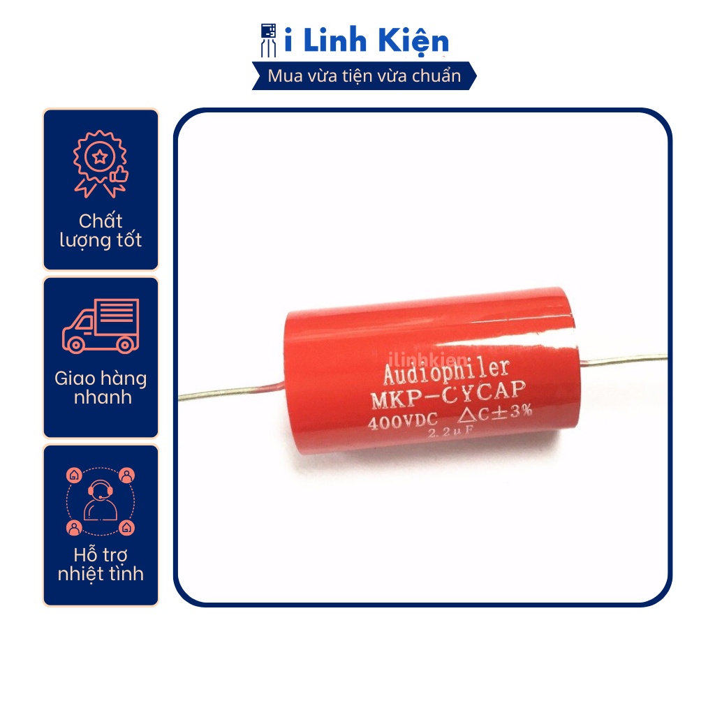 Tụ Audiophiler 2.2uF 400V 225J màu đỏ