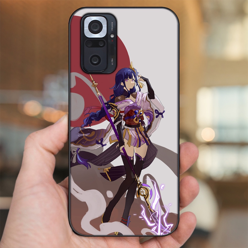 Ốp lưng Xiaomi Redmi Note 10 Pro viền đen in hình Raiden Shogun Genshin Impact