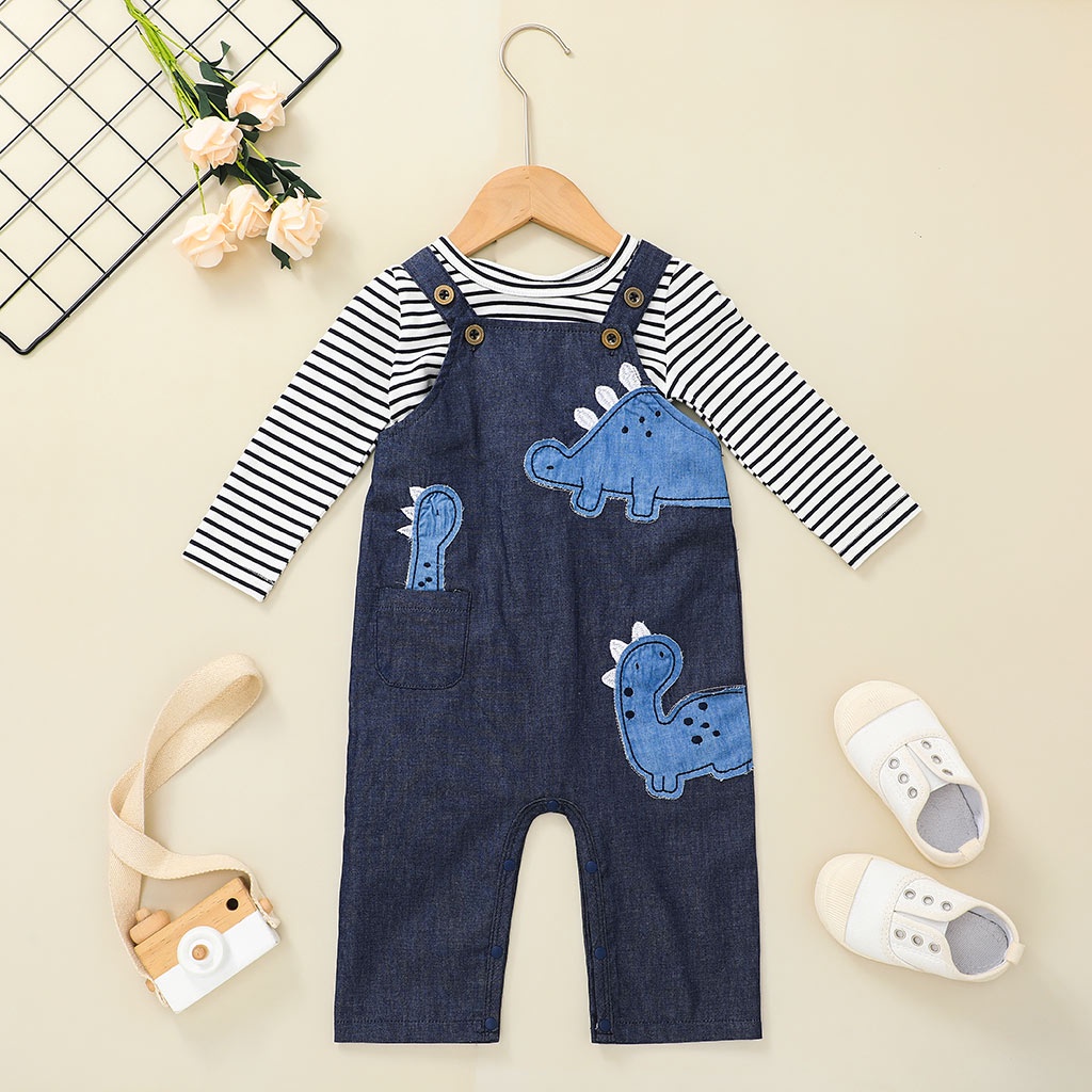 Bộ Đồ Quần Áo Bé Trai Áo Thun Và Quần Yếm Set Mùa Hè Thời Trang Cho Bé Trẻ em Sơ Sinh 0-24 Tháng
