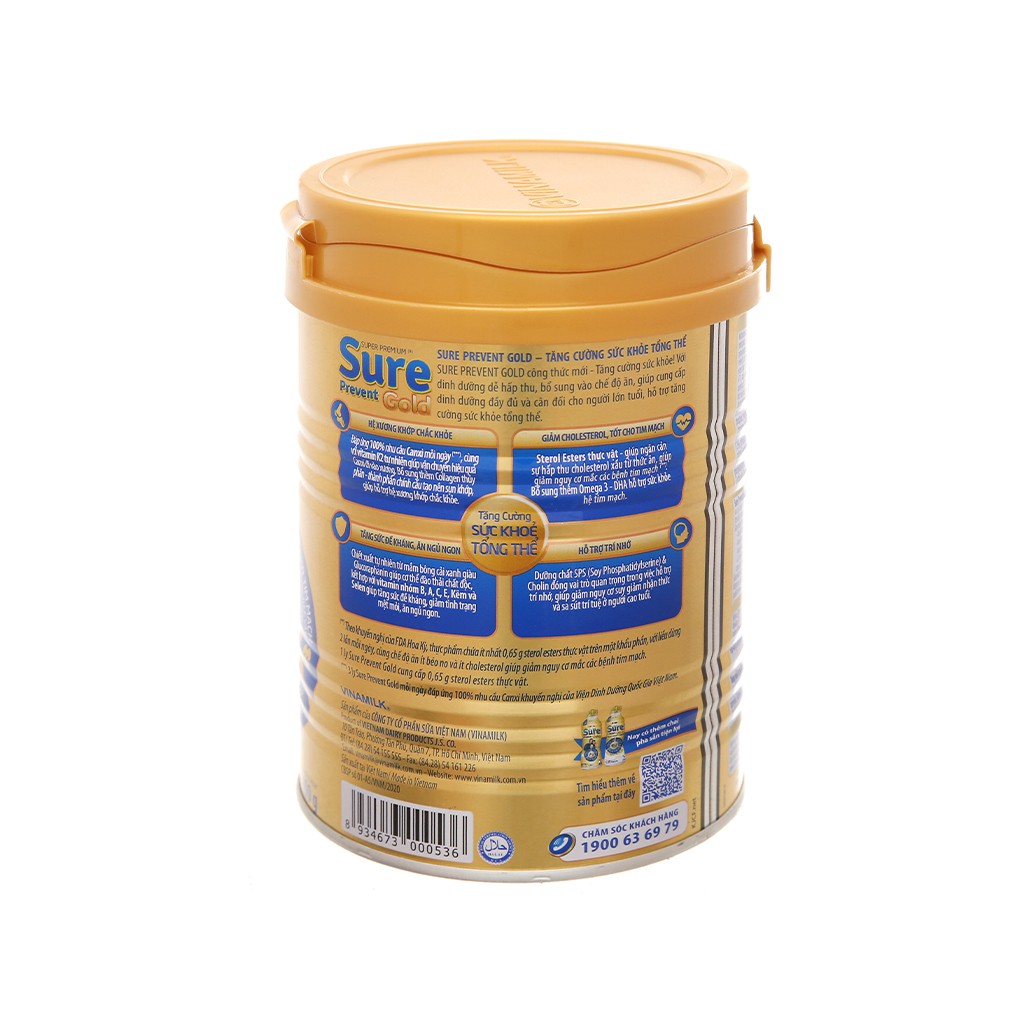 Sữa vinamilk sure prevent gold lon 900g