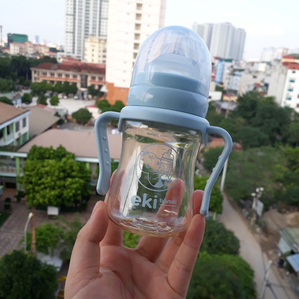 Bình sữa cho bé Ekibaraki Hàn Quốc PESU 200ml 300ml có quai cầm có thể tháo rời chất lượng cao quốc dân