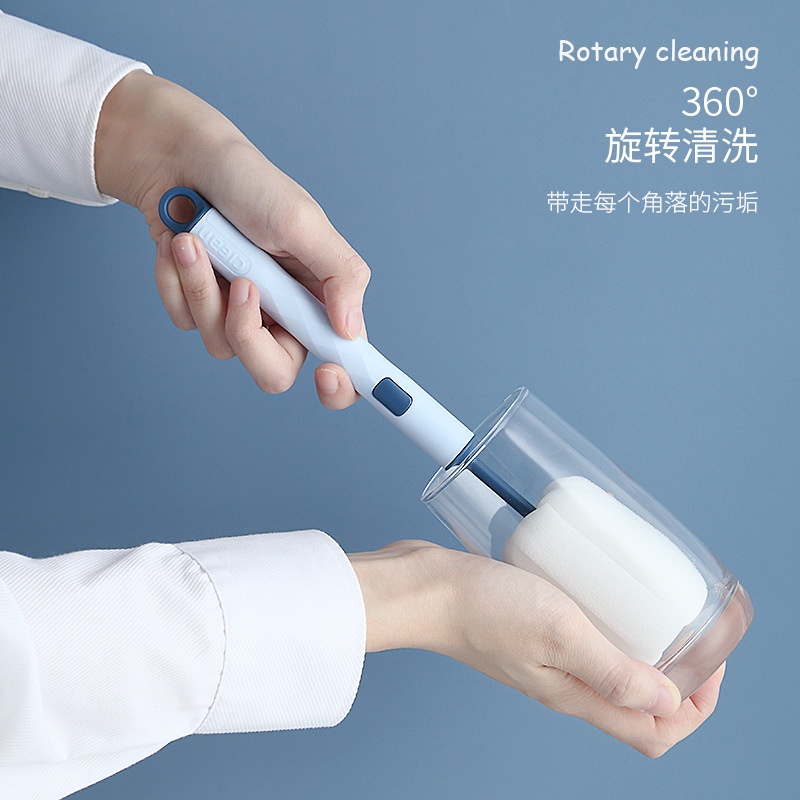 Cọ Rửa Ly Bằng Silicone Cán Dài Có Thể Thay Thế Tiện Lợi