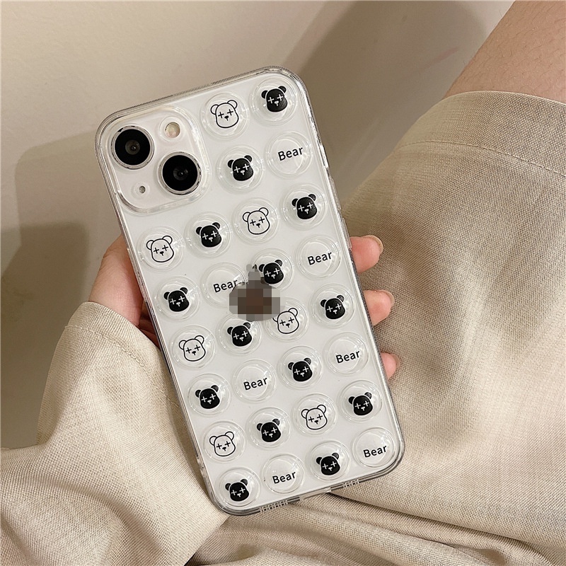 Ốp lưng iphone Ốp Điện Thoại In Hình Gấu Bong Bóng Cho iphone13Promax 6/6splus/7/7plus/8/8plus/x/xr/xs/11/12/13/pro/max/plus/promax Dinuo case