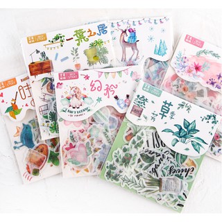 Bộ Sticker 40 miếng dán nhiều mẫu trang trí tranh vẽ, sổ tay, planner