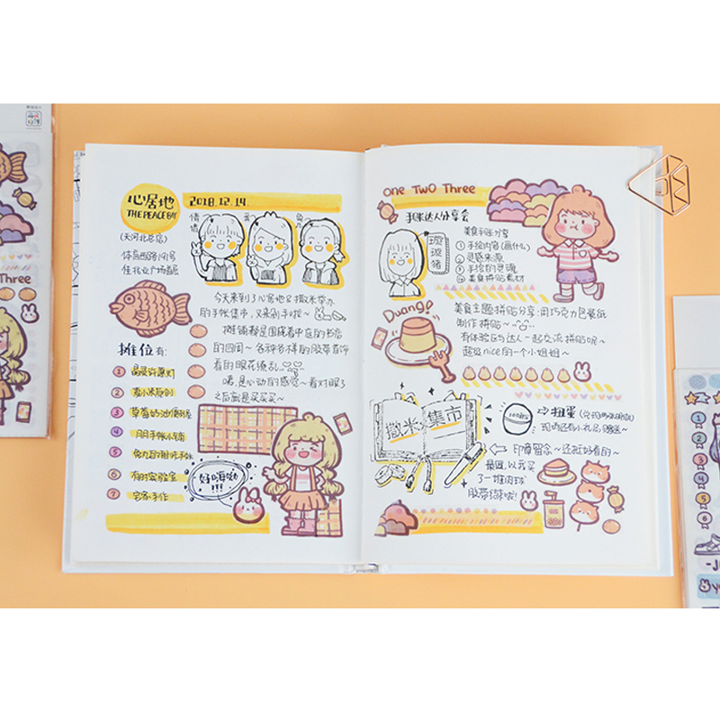 Bộ 4 Tấm Sticker Trong Suốt Họa Tiết Hoạt Hình Nhật Bản Đáng Yêu