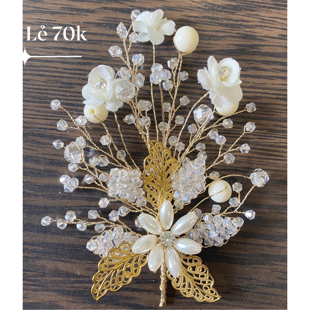 Bộ 2 cài cô dâu hoa ngọc phale siêu xinh giá chỉ 130k