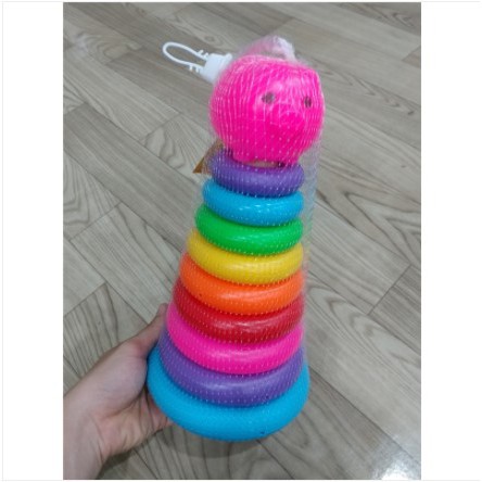 Xếp Vòng Sato Đồ Chơi Xếp Vòng Nhựa Nhiều Màu Cho Bé Hàng Việt Nam)