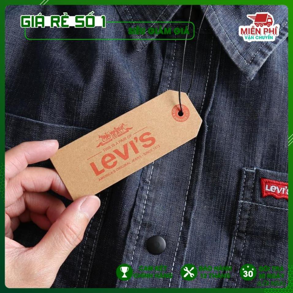 Áo sơ mi jeans nam co giãn chính hãng, Chất dennim hàng hiệu cao cấp, Sản xuất tại Cambodia