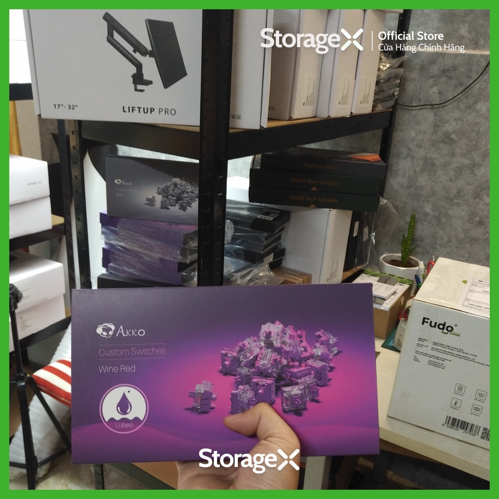 Công tắc bàn phím cơ Switch lube sẵn Akko CS Wine Red - Linear, lực nhấn 43gf dành cho bàn phím cơ có Hotswap