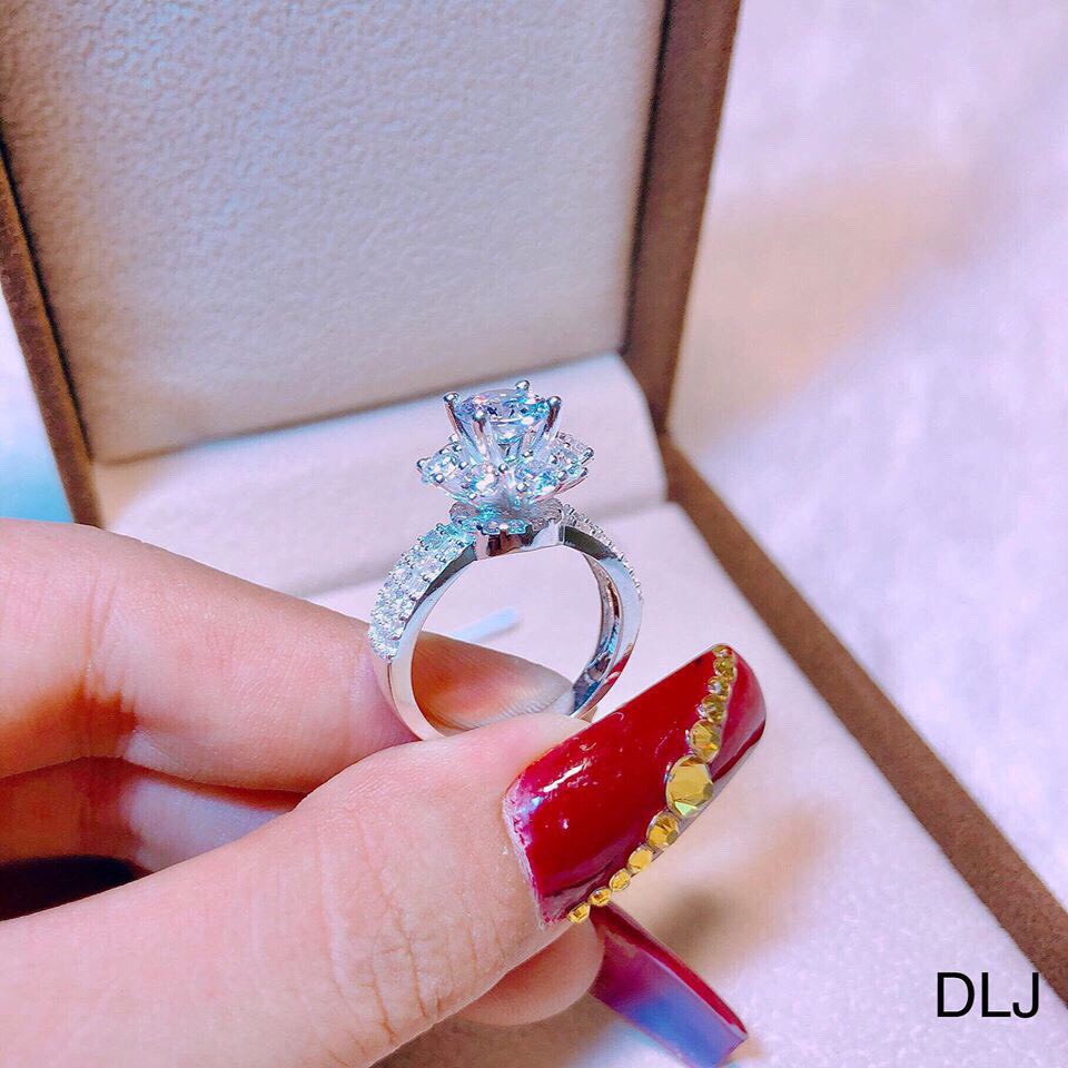 Nhẫn nữ bạc ta đính đá hàng cao cấp siêu sang chảnh LINH MIU SILVER
