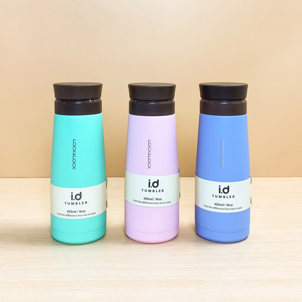 Bình giữ nhiệt Lock &amp; Lock I.D Tumbler LHC4230 bằng théo không gỉ 450ml, bình đựng nước Lock and Lock chính hãng