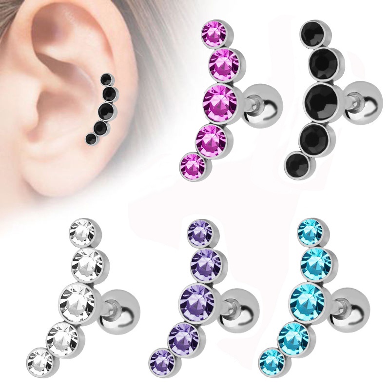 Hoa Tai Thép Không Gỉ Đính Đá Nhân Tạo Phong Cách Thời Trang Mới Cho Nữ