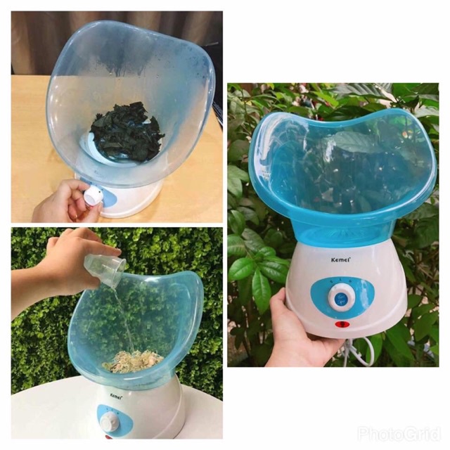 Máy Xông Hơi Mặt Hoa Qủa Tươi Tự Động Kemei Có 2 Mức Nóng