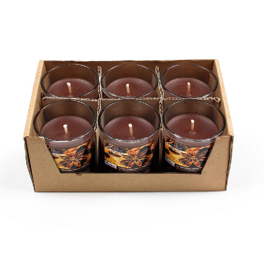 Hộp 6 ly nến thơm votive Miss Candle FTRAMART NQM0413 Cinnamon (Hương quế)