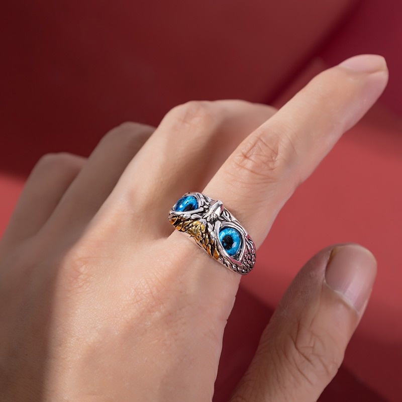 Nhẫn Đeo Tay Kim Loại Tạo Hình Lông Mày Vintage Cho Cặp Đôi