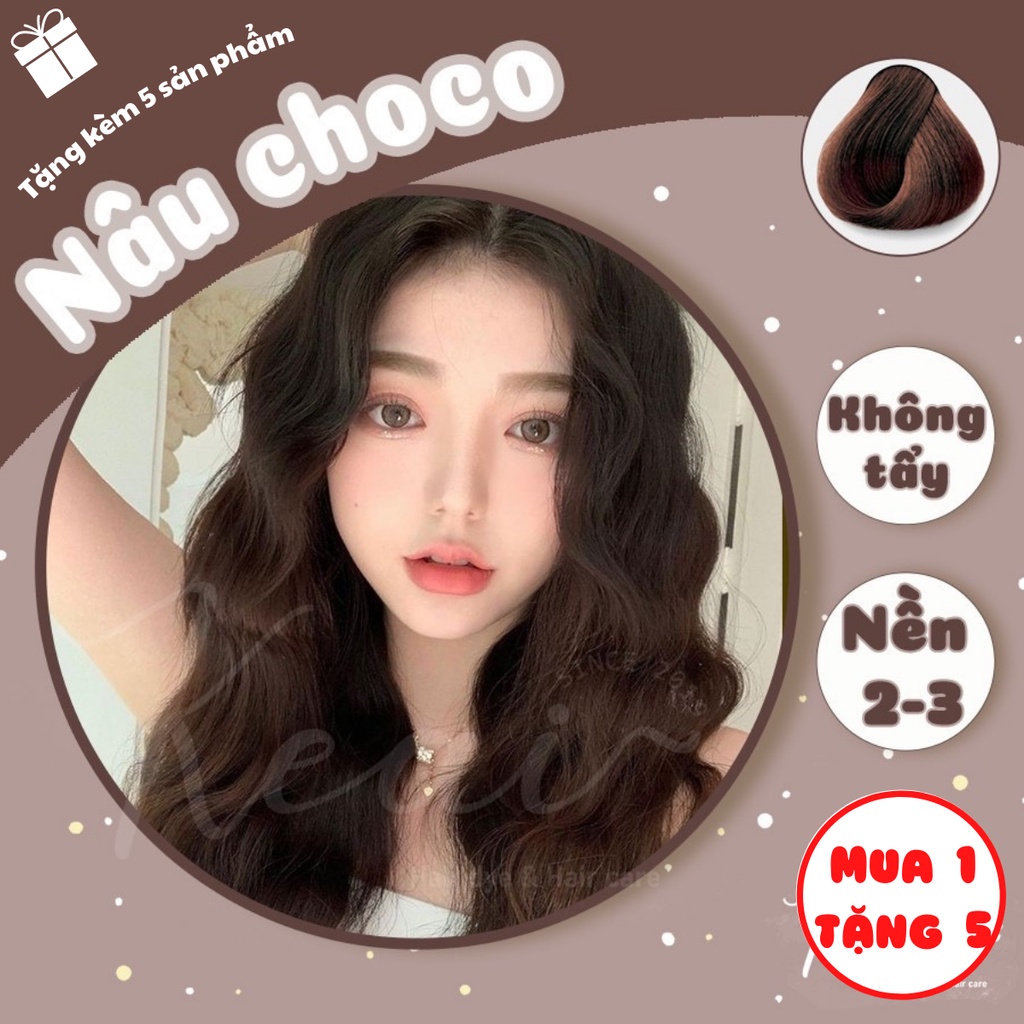 Thuốc nhuộm tóc tại nhà Nâu Chocolate - Nâu Socola - kèm oxi - không tẩy - Keaihairdye