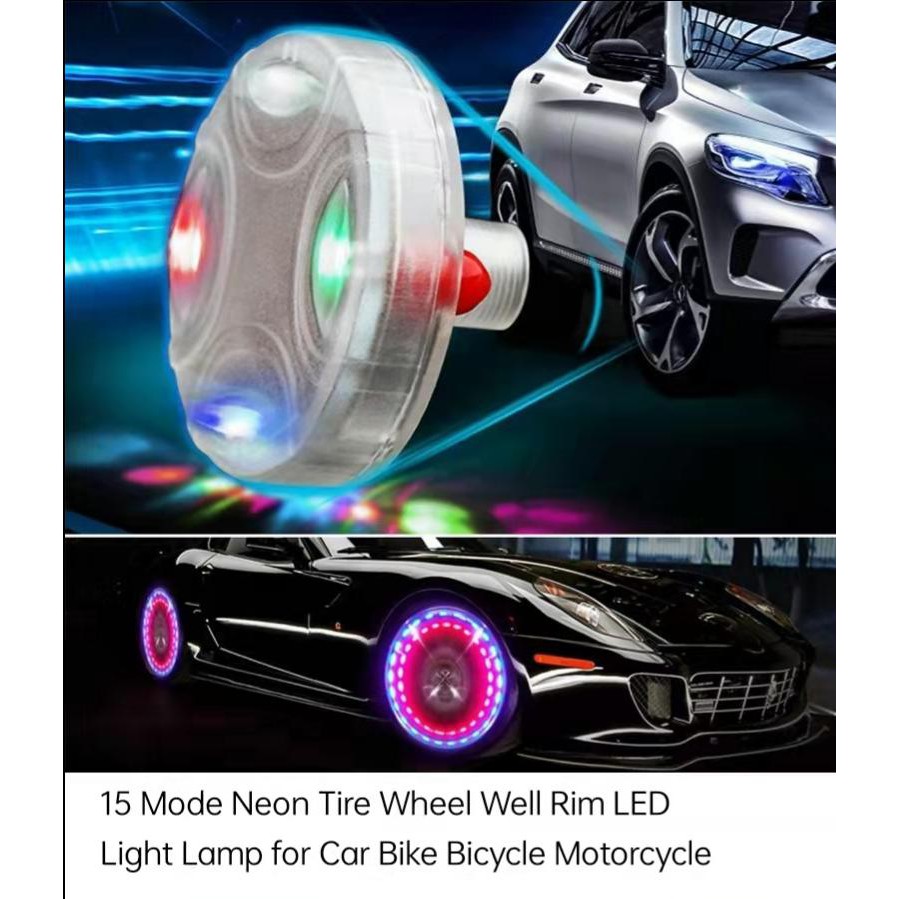 Đèn LED Nhấp Nháy Cảnh Báo Gắn Van Bánh Xe Đạp / Xe Máy Trang Trí Chạy Bằng Năng Lượng Mặt Trời