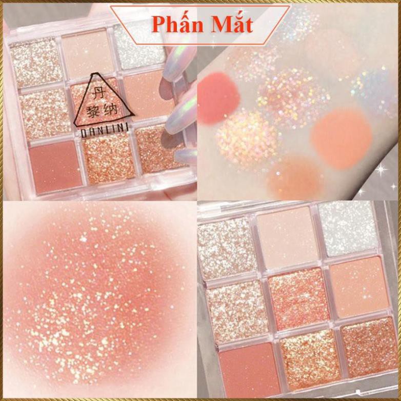 Bảng phấn mắt nhũ 9 ô vuông Danlini Baby MDB2