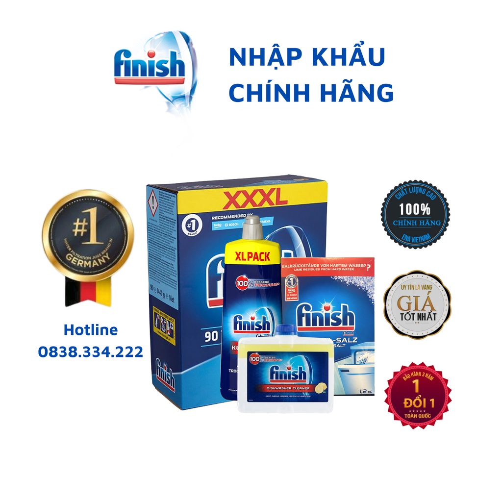 [HCM] Combo Viên rửa chén bát Finish tẩy rửa toàn diện cho máy