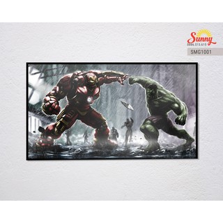 Tranh treo MARVEL - HULK VS HULK BUSTER IN MỰC DẦU BẢO HÀNH 10 NĂM