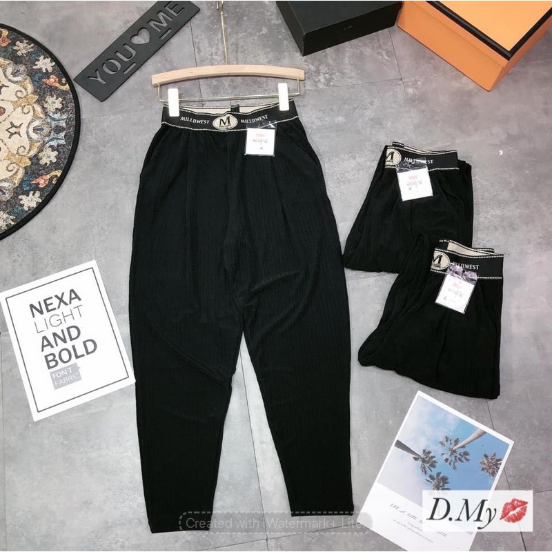 Quần baggy thun nhăn siêu mát cạp chun dễ mặc AT13330 | BigBuy360 - bigbuy360.vn