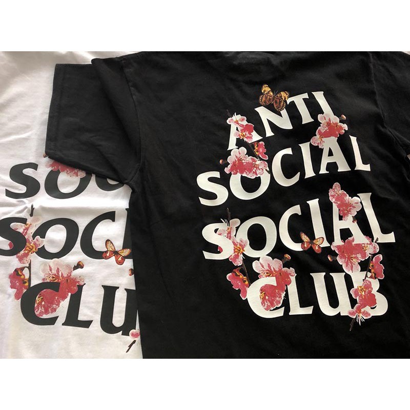 Áo Thun Ngắn Tay In Chữ Anti Social Social Club Cá Tính T-shirt