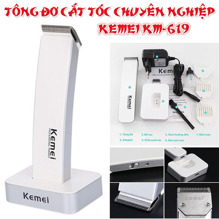 Tăng đơ cắt tóc, Tông Đơ Cắt Tóc Kemei KM-619 -AL Thông Minh, Mũi Dao Cắt Sắt Dễ Dàng Sử Dụng. BẢO HÀNH 1 ĐỔI 1 ĐỔI MỚI.