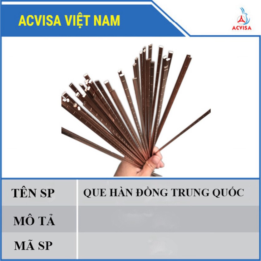 Combo 10 Que Hàn Đồng Trung Quốc - Que hàn Mỹ dẹt - Que hàn đồng vàng tròn ( chọn đúng loại) - HÀNG 