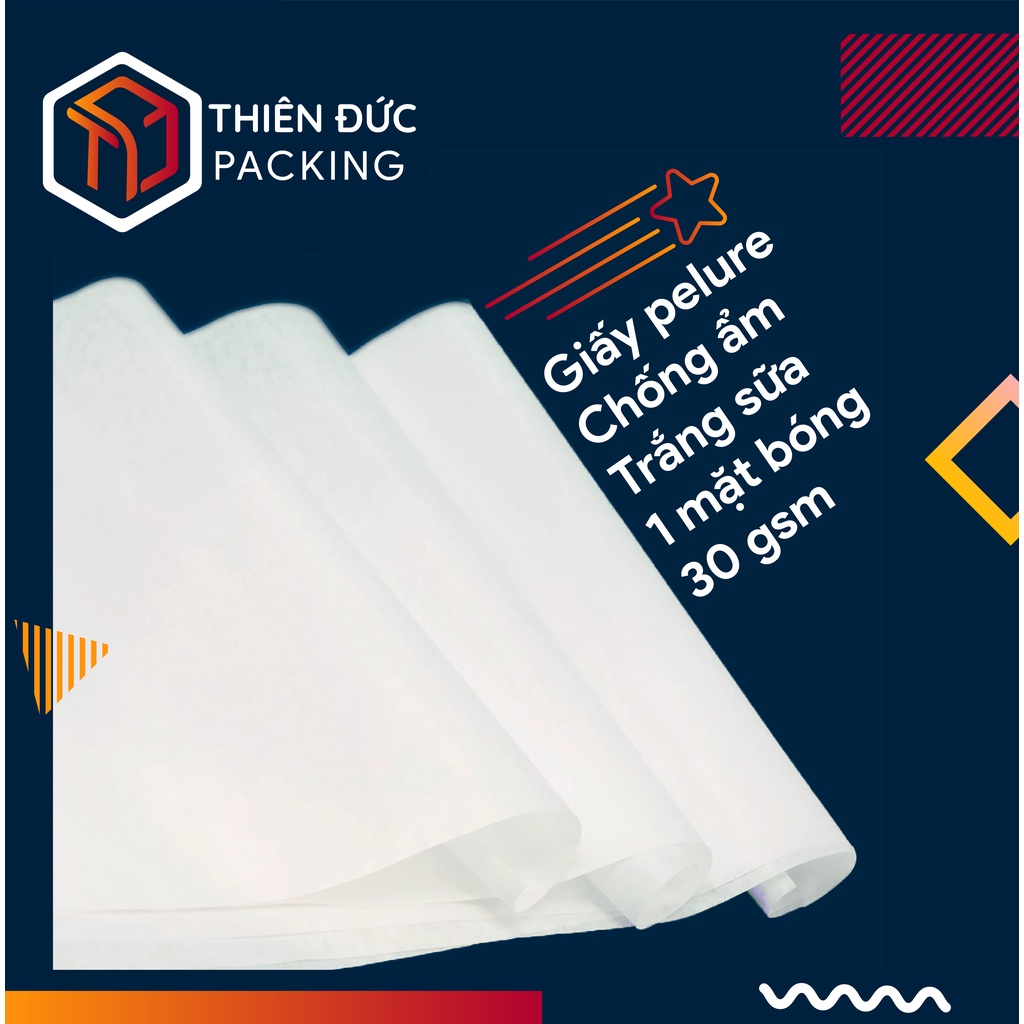 100 tờ giấy nến, giấy pelure gói hàng 25x50, 30x50, 30x60, 40x60 cm loại bóng, dai, mịn dùng chống ẩm
