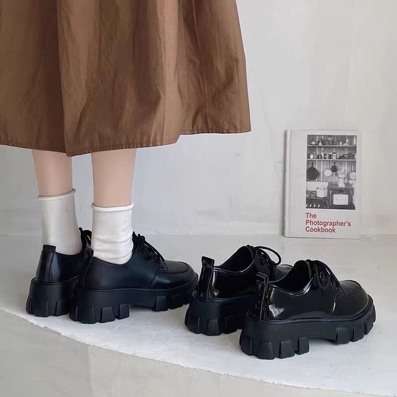  Giày da nữ thời trang Hàn Quốc đế dày