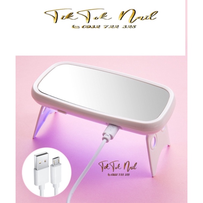 máy hơ mini soi gương 8 bóng đèn