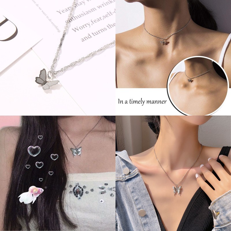 Dây chuyền mặt hình bướm ngọt ngào cho nữ 22014 HSU