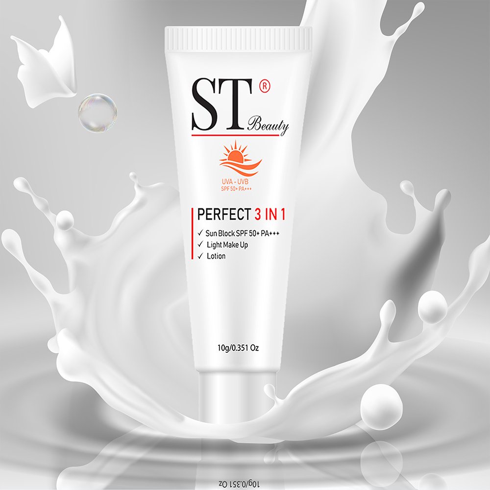 Kem chống nắng St Beauty spf 50+ pa+++ make up - cân bằng độ ẩm perfect 3in Korea 10 ml